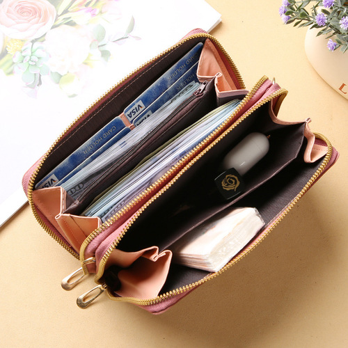 2024 New Women's Crossbody Bag Korean Style Fashion Shoulder Bag Versatile Large Capacity Double Zipper Mobile Phone Bag Wholesale