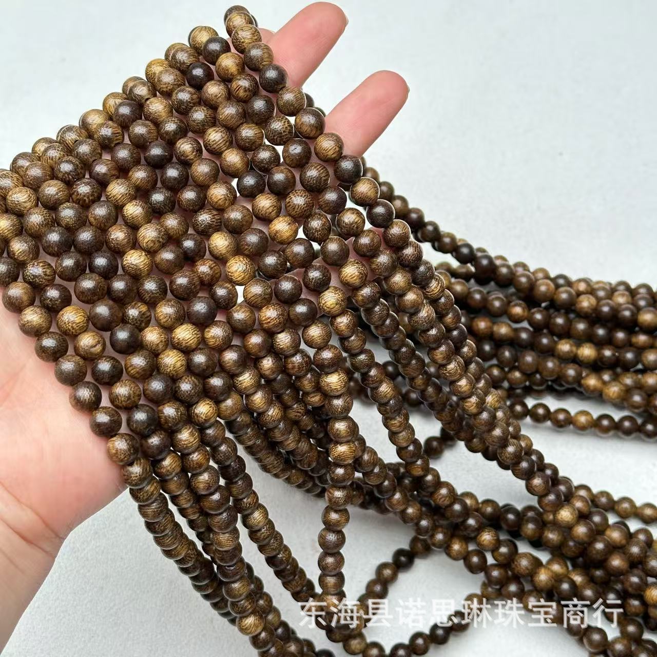 加里曼丹108颗沉香佛珠链DIY文玩佛珠饰品配饰手机链手链吊坠包挂