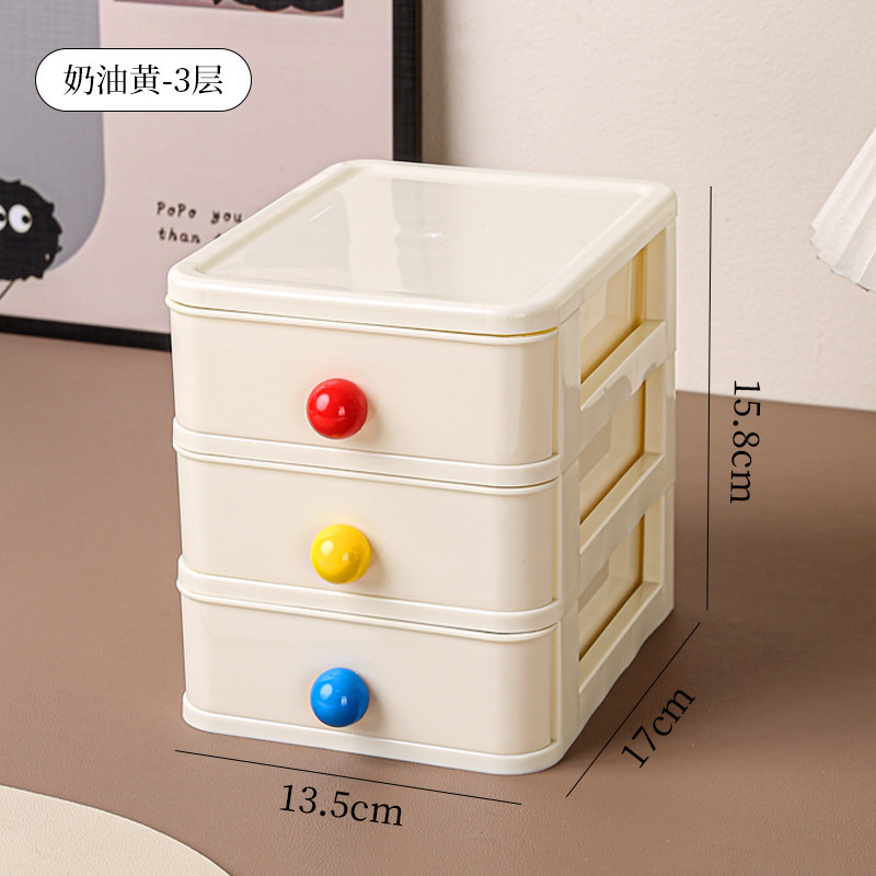 Caja de almacenamiento de escritorio de dopamina, pequeño cajón, escritorio, mini caja de almacenamiento de plástico, joyería para el cabello, caja de acabado