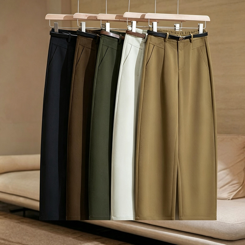 [Authentic product from authorized retailers] New autumn collection: wrinkle-resistant, loose-fitting, slimming, versatile, straight-leg, balloon-style, curved-leg casual pants