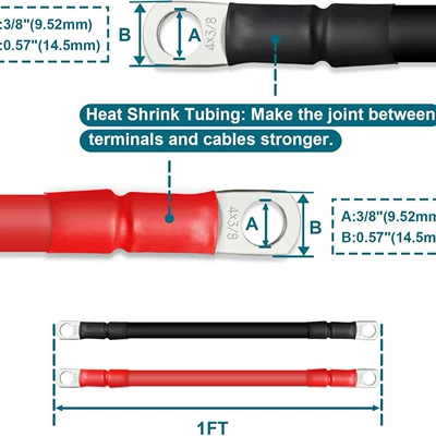 of 4Awg20 Square Copper Terminal Connection: Power supply, ignition system accessories