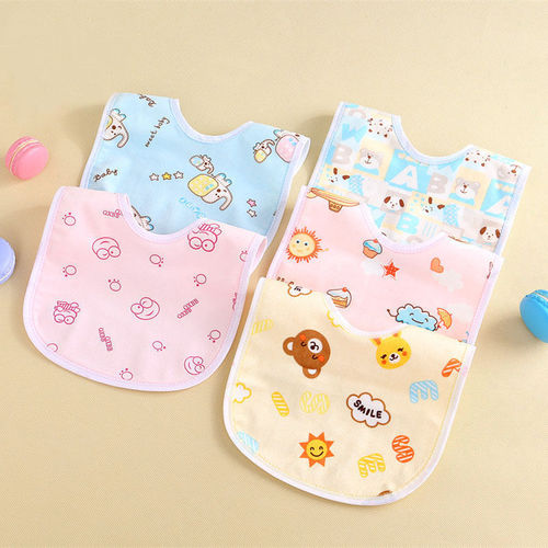 Baby crystal velvet bib bib cartoon newborn waterproof snap saliva napkin baby meal pocket U-shaped drop shipping