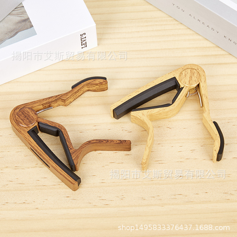 Guitarra capo con ranura para tarjeta de guitarra capper grano de madera adecuado para guitarra eléctrica acústica ukulele
