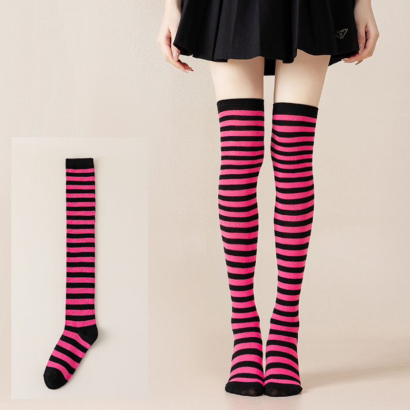 Calcetines Largos Bucaneras a Rayas para Mujer de Poliéster y Spandex, Absorción del Sudor, para Cosplay image 50