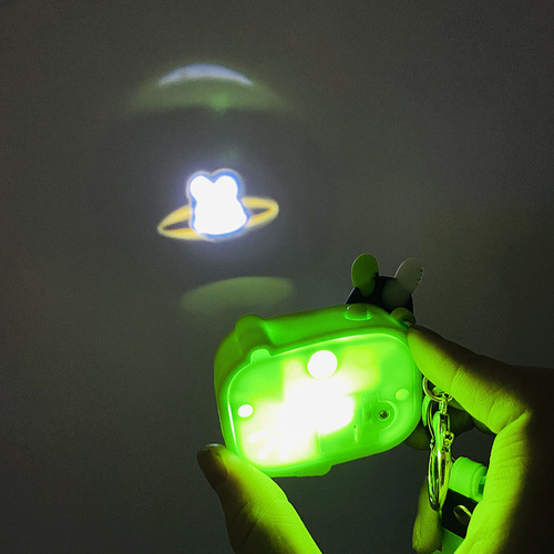 Internet celebrity luminous projector light camera keychain rabbit camera atmosphere light keychain student school bag pendant
