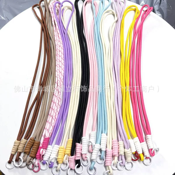 Mobile phone lanyard, solid color long strap, anti-lost side cross-body phone strap, personalized and durable hanging accessory, cross-body colorful strap