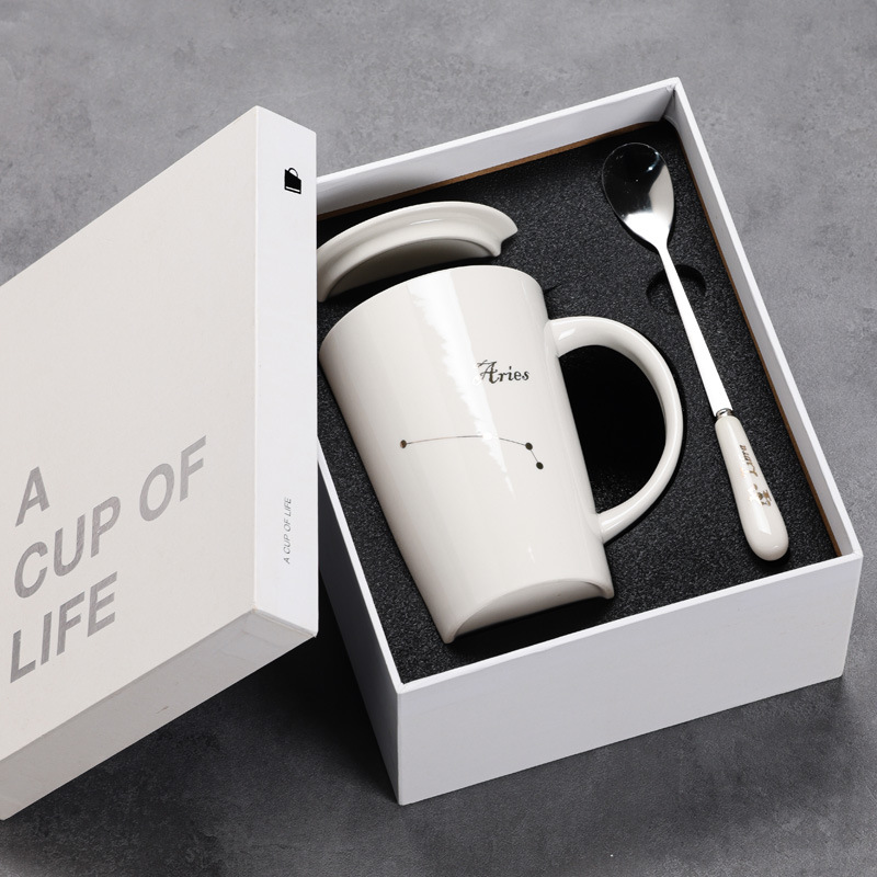 12 12 tazas de cerámica constelación tazas de agua tazas de tazas marcadas tazas de café con cubierta impresa LOGO