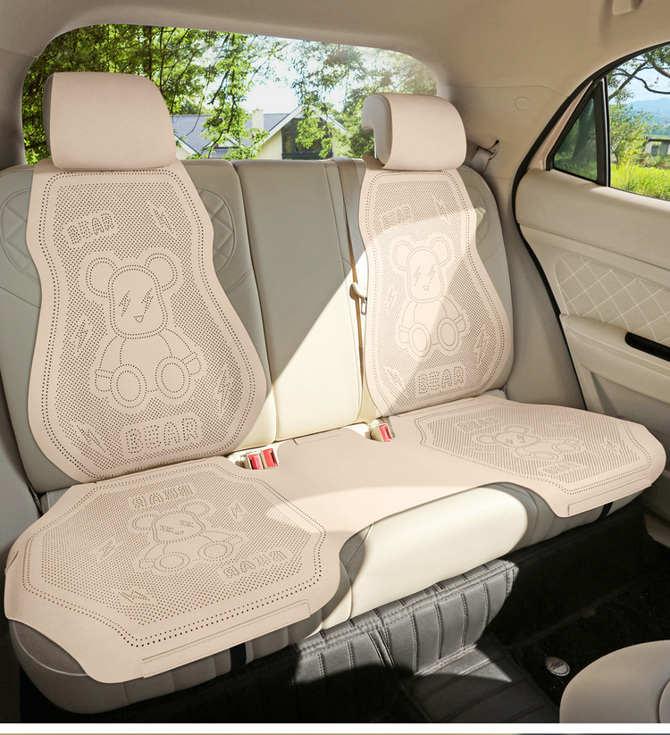New Cartoon Lightning Bear Fur Half Pack Saddle Cushion Car Cushion Four Seasons Universal Thin Perforated Air Mat