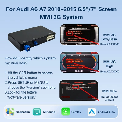 Multimedia Decoder — Simsiz CarPlay və Android Auto - audi-a6-q7-2010-2015-657-screen
