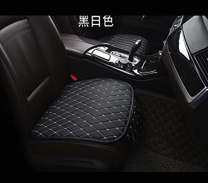 Cojín de asiento de coche sin lazos cuatro estaciones conjunto universal de tres piezas sin respaldo línea roja negra en forma de diamante costura de tela escocesa funda de cojín de asiento único