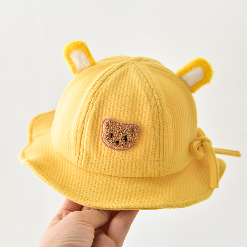 Sombrero para bebés primavera y otoño lindo super lindo sombrero de pescador bebé bebé bebé pequeño mes de edad sombrero de bañera de protección solar
