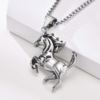 Retro pendant stainless steel suitable for men and women, necklace, accessory, Japanese and Korean, wholesale