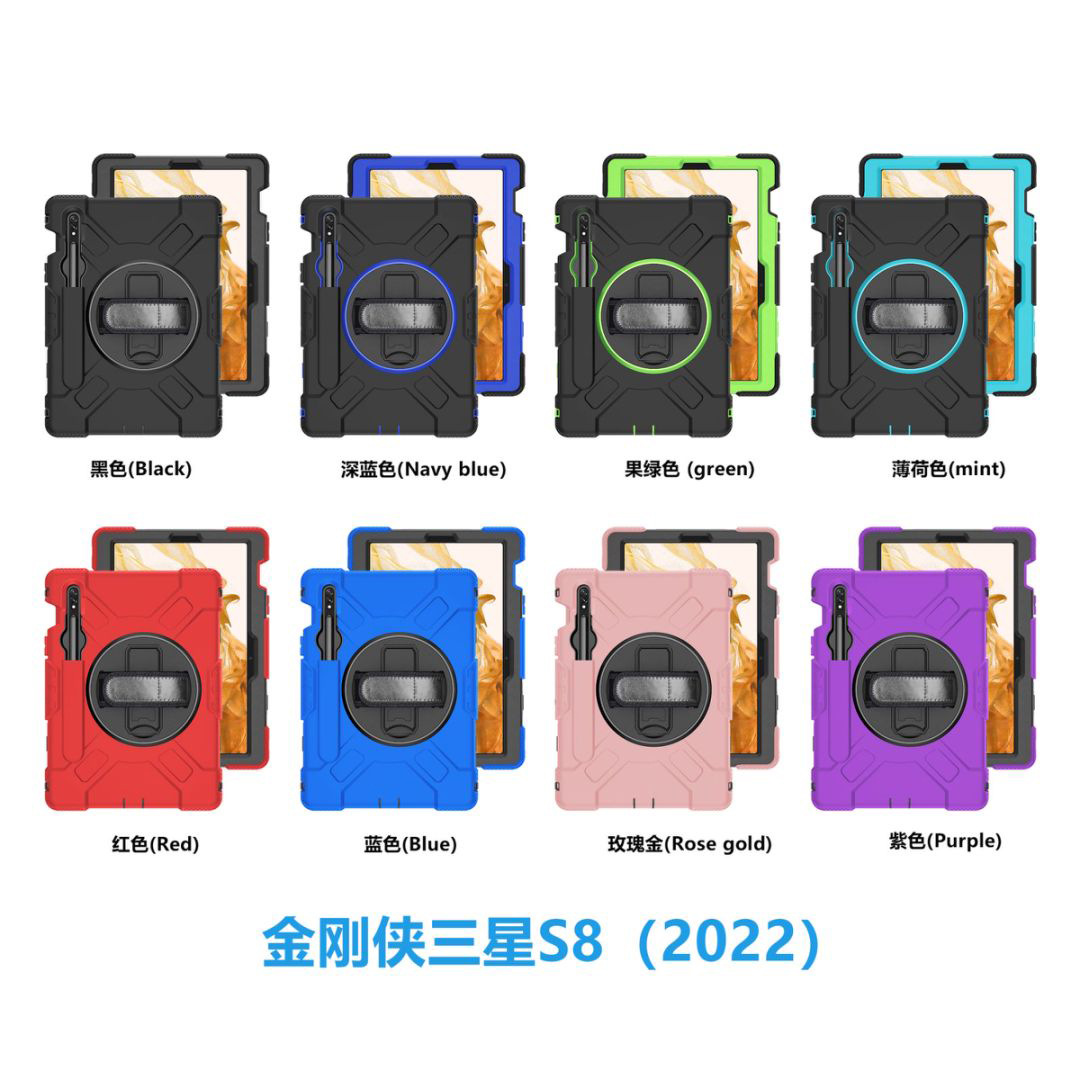 Aplicable a la funda protectora de la tableta de Apple Samsung con la caja protectora de la tableta del silicón air5 DE LA anti-caída de la ranura tres de la pluma con el soporte