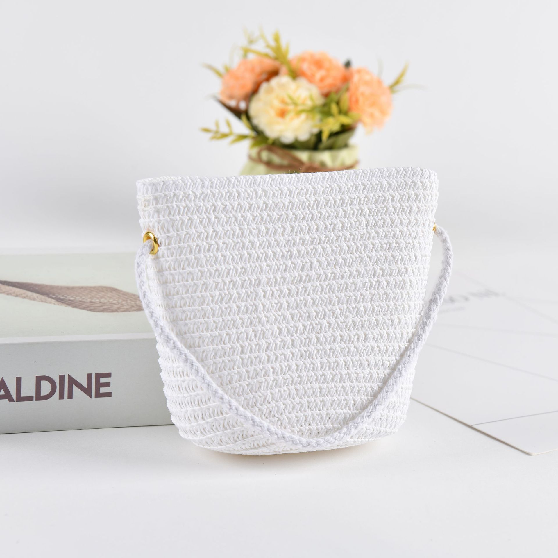 Bolso de hombro de los niños bolsa de paja de los niños pequeña cartera lindo todo partido bolsa de paja pequeña chica fresca accesorios bolsa