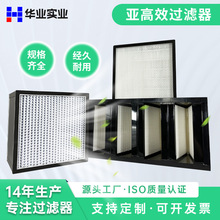 W型塑框高效过滤器 大风量V型亚高效过滤器定制 组合式空气过滤器