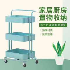 小推車置物架廠家批發落地多層廚房臥室小推車床頭移動零食收納車