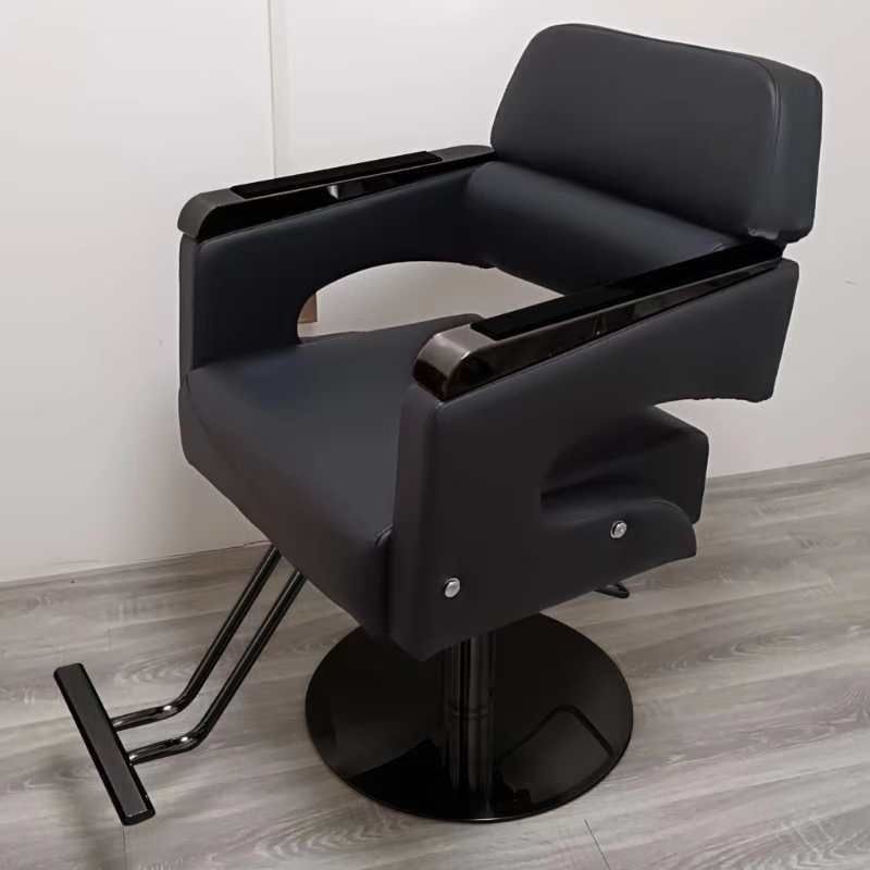 Fabricante silla de peluquería silla de afeitado elevación giratoria silla de rojo teñido silla de corte de pelo salón de peluquería mayorista