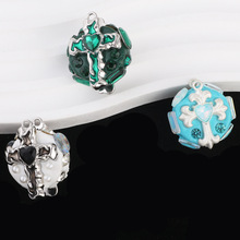 跨境直播锆石十字架软陶钻球直孔珠子吊坠DIY手机钥匙扣项链配件