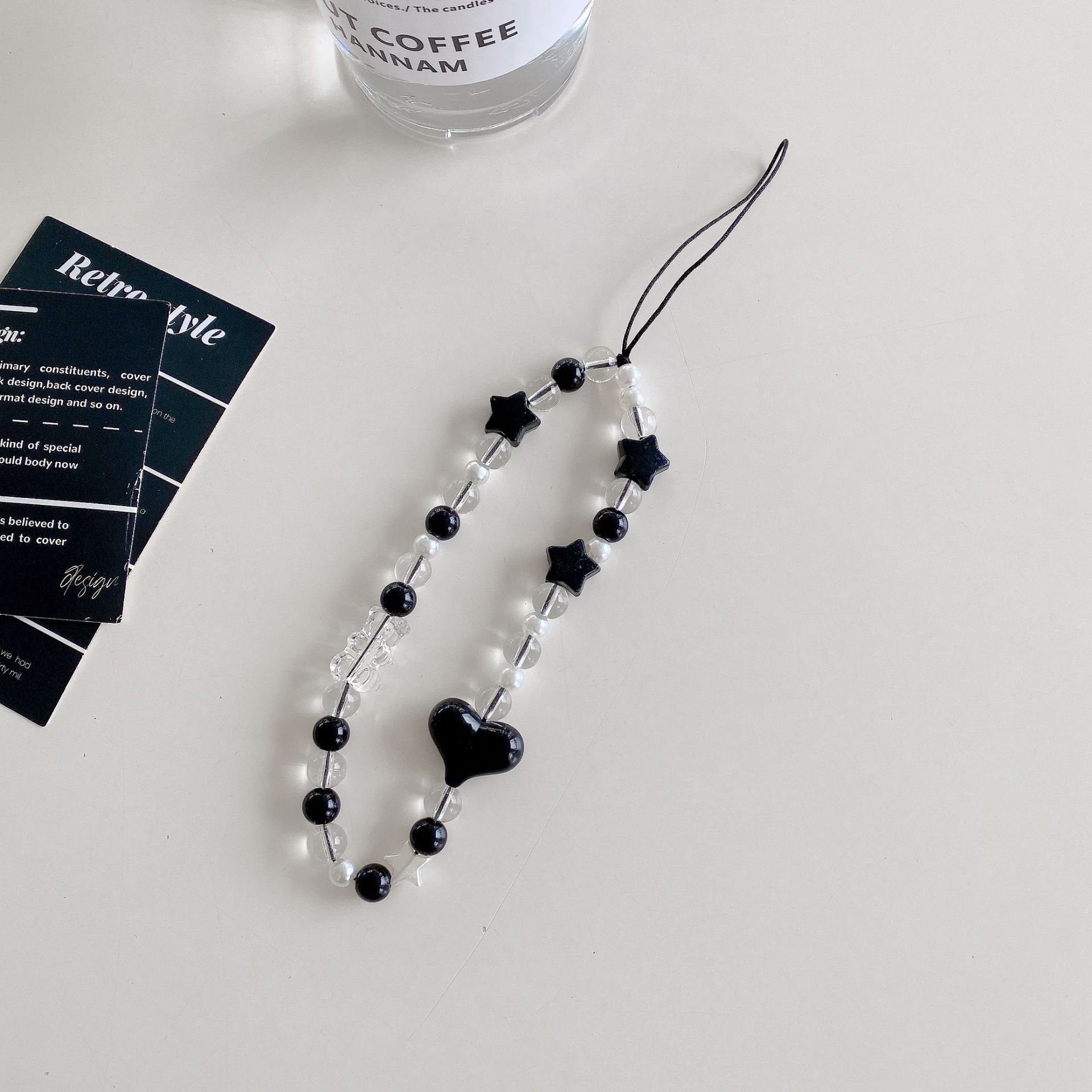 Adatto per cubo di cristallo galvanico braccialetto d'amore custodia per cellulare accessori ciondolo fiocco di perle bianche catena universale_voghion.com