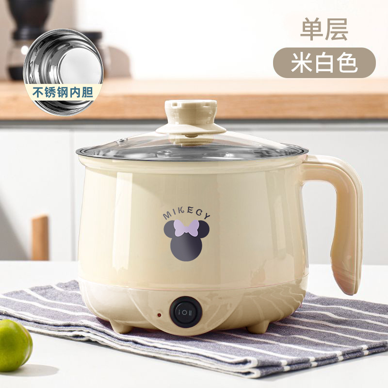 황백색 1.8L 특대형 단일 냄비 [스테인리스 라이너]는 볶음, 조림이 가능하며 새는 현상이 업그레이드되었습니다.