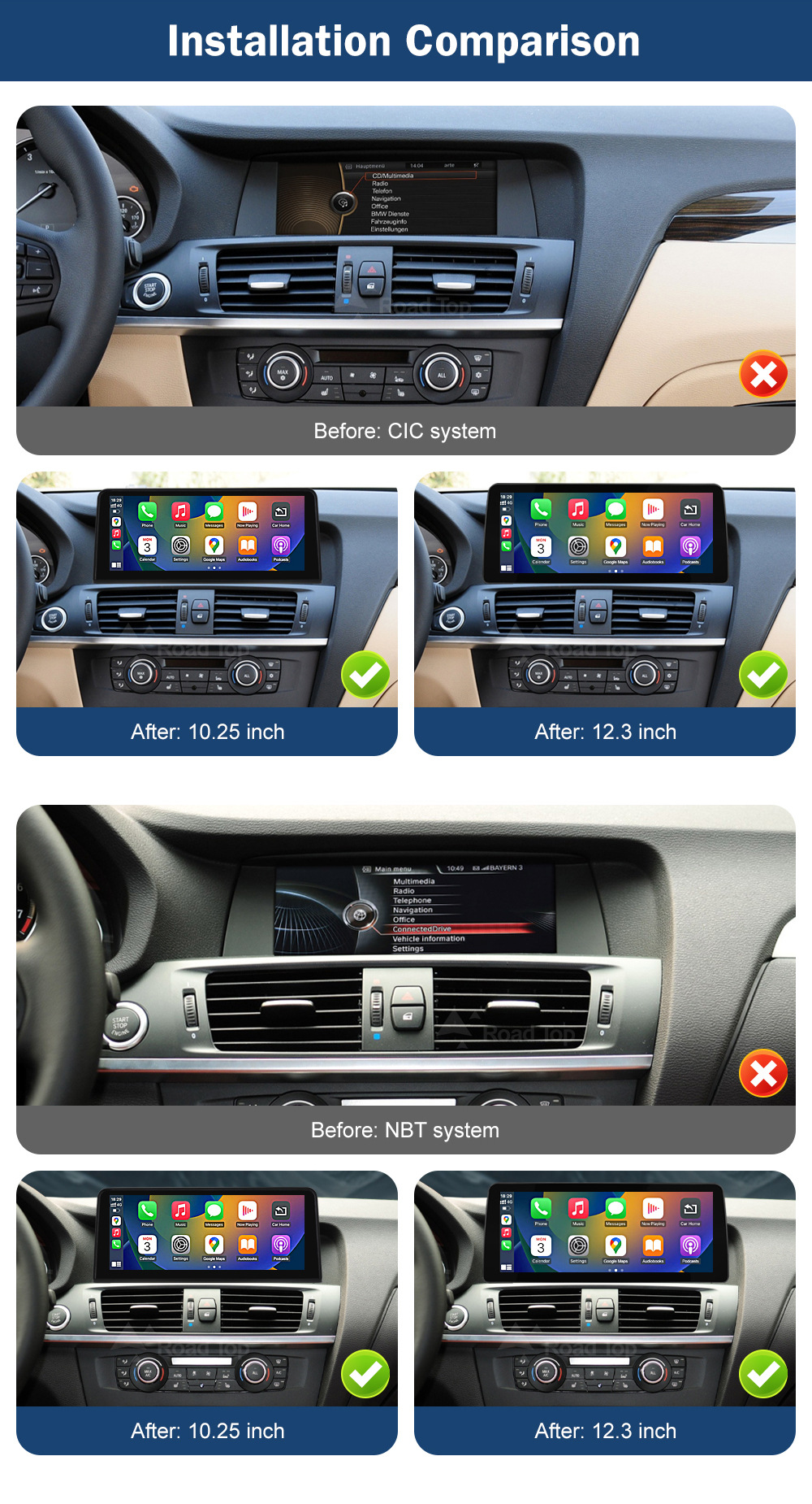 Lutuo Linux Touch Display Screen Is Suitable for Bmw X3 X4 F25 F26 2011-2016 Cic Nbt