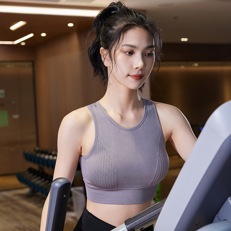 薄い大きな胸を見せる耐衝撃スポーツブラ夏速乾性美しいバックアウターウェアランニングフィットネスヨガスポーツブラ女性用|undefined