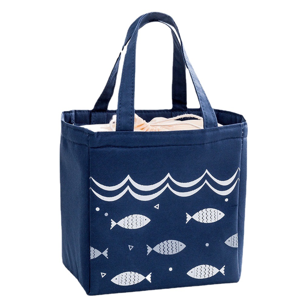 Bundle drawstring lunch box bag portable insulation cold preservation lunch bag student lunch bag thickened insulation bag wholesale