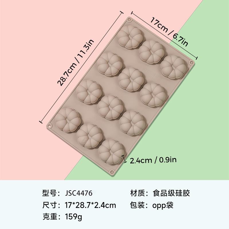 新しい 12 ピースフラワーシェイプムースチョコレート食品グレードのシリコーン型は取り外しが簡単で、高温ベーキングモールドに耐性があります。|undefined