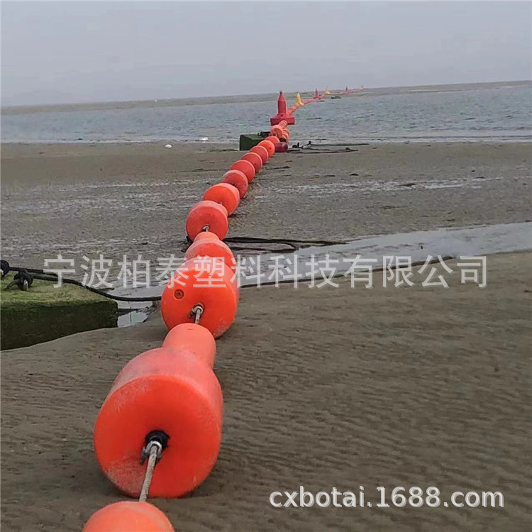 水面红色拦污浮体 河道拦垃圾浮筒 油污漂浮物拦污