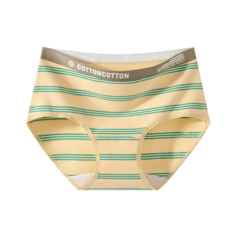 La promoción principal es la ropa interior de cintura media de algodón de estilo deportivo a rayas de estilo ins, ropa interior de mujer de entrepierna antibacteriana con puesto de algodón agradable para la piel