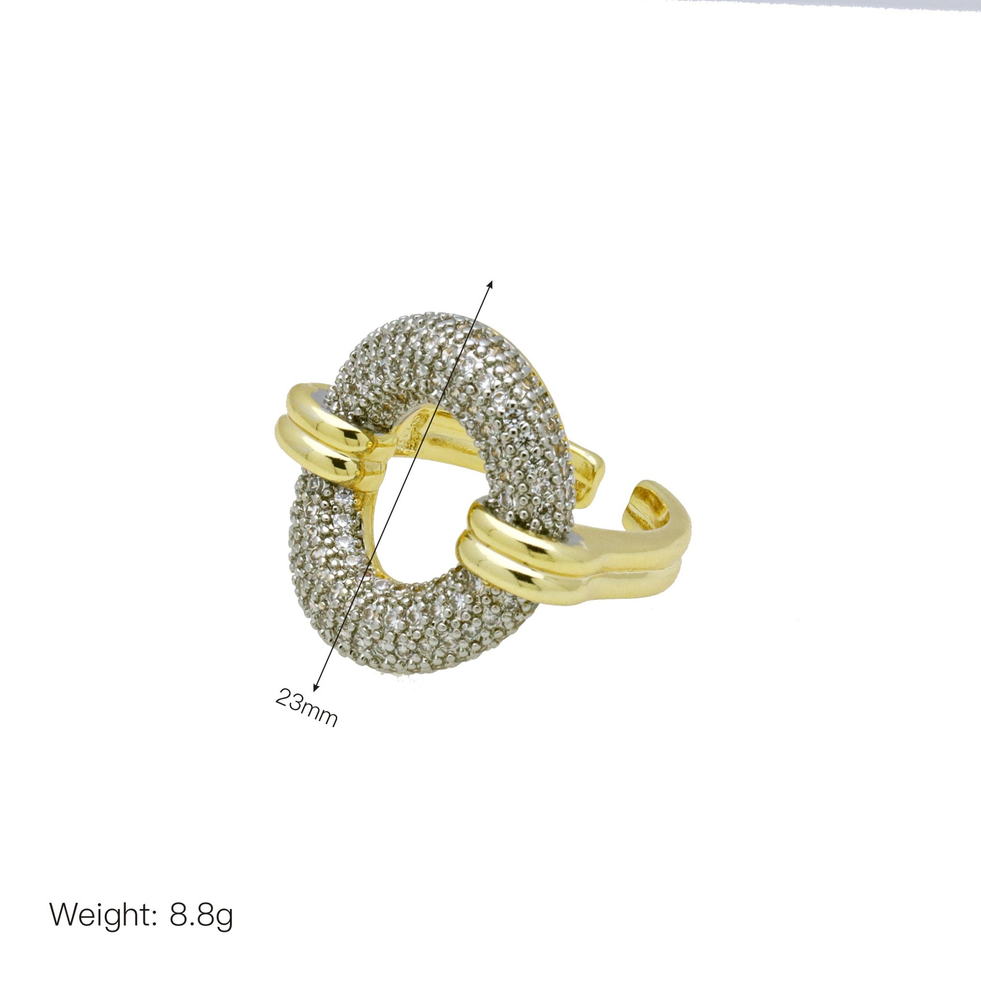 Women's Gender Copper Geometric Zircon Open Rings