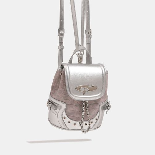 Millennium Hot Girl Crocodile Pattern Small Backpack  Winter New Arrival Unique Mist Pink Double Shoulder Bag Commute Crossbody Bag