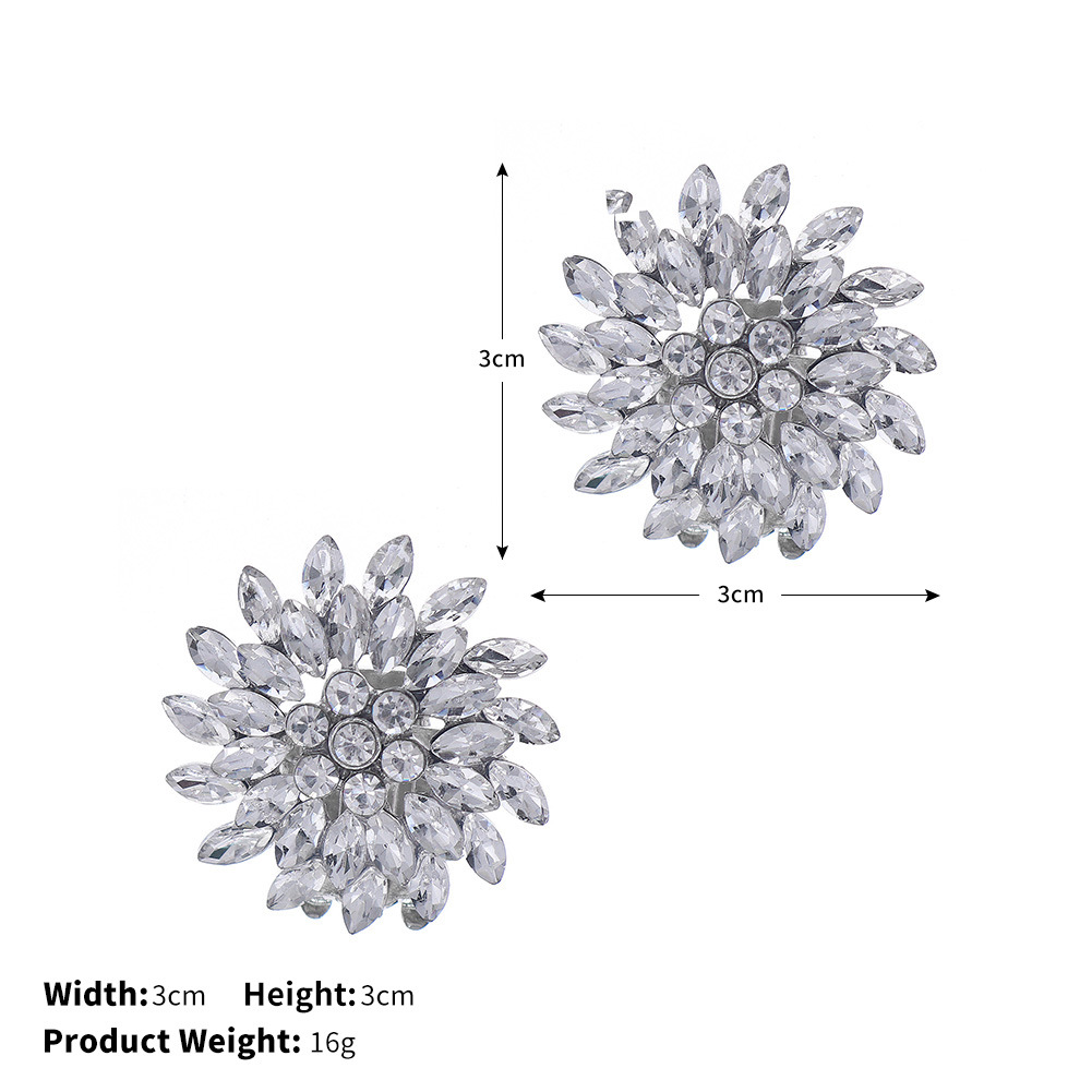 Style Bridal High Heel Wedding Shoes Accessories Versatile Detachable Shoe Flowers Shoe Buckle Diamond Decorated Shoe Clip Alloy Rhinestone Shoe Flowers