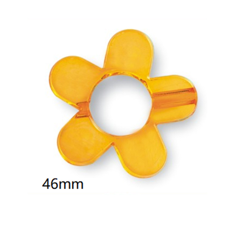 63mm五花瓣 中孔 46mm平面亚克力五花瓣胖瘦散珠DIY饰品配件加工
