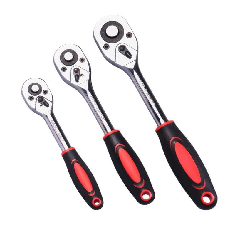 厂家批发多功能抛光镀铬24齿手动套筒扳手快速脱落棘轮扳手汽修