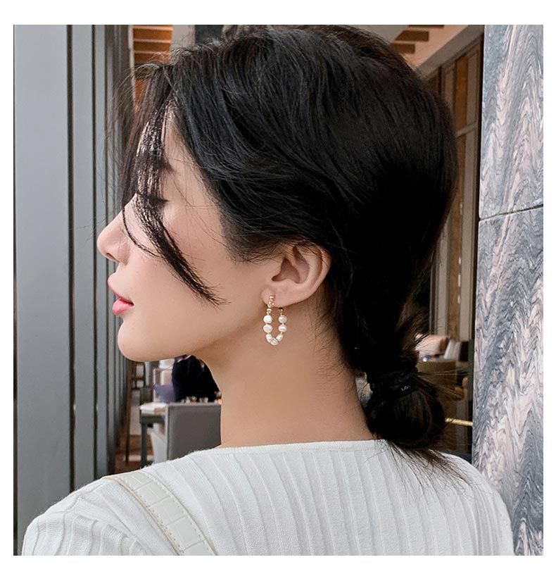 6g Weight Earrings Event & Party Supplies Pearl, Zircon Inlay Material Fashion Geometric Copper Beaded Plating Inlay Pearl Zircon Earrings Ear Studs 1 Pair