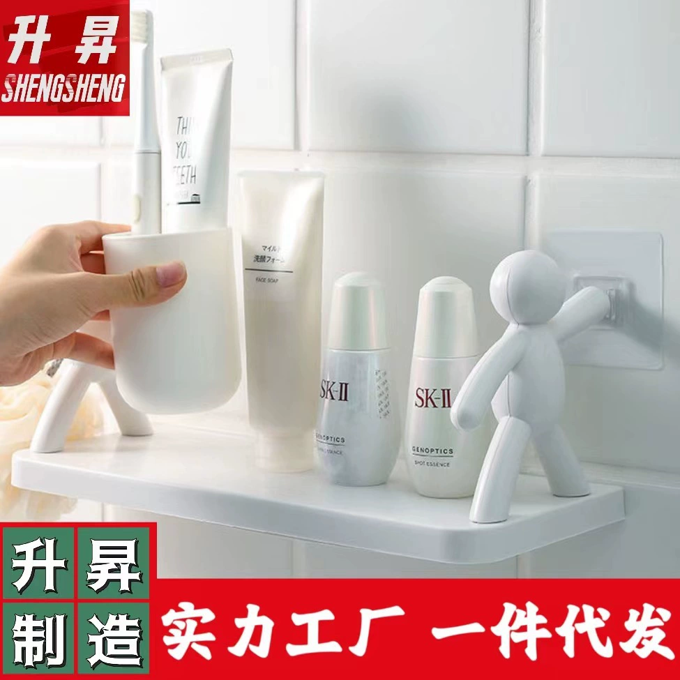 Небольшая стойка для хранения, настенная кухонная стойка для хранения, бытовая многофункциональная настенная стойка для ванной комнаты без перфорации