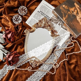 Retro Mirror Tray European Style Decoration Dormitory B&B Set Ornaments Small Jewelry Pose Ins Style Photo Props