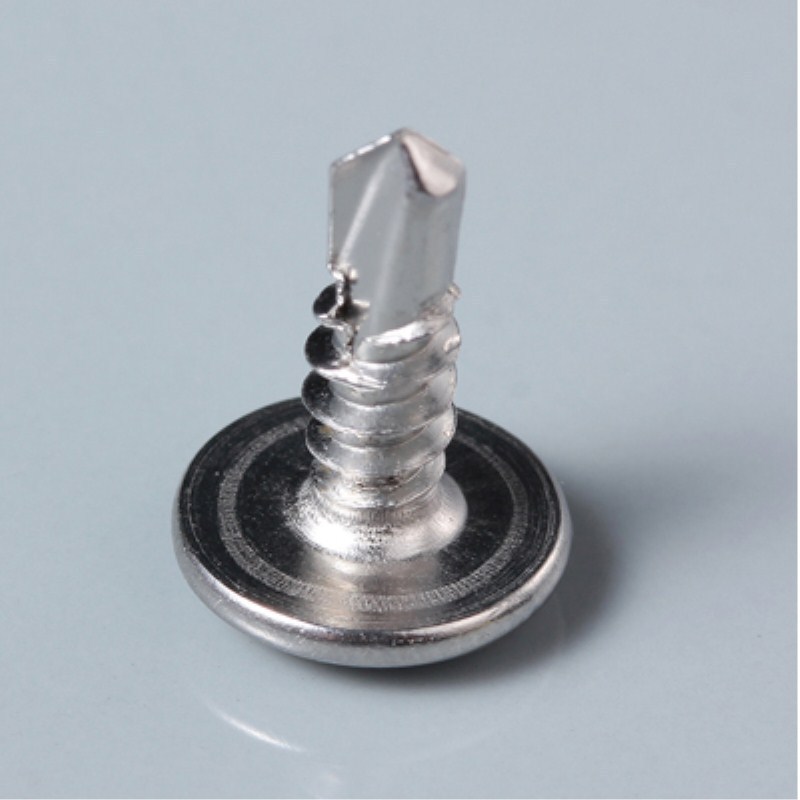 410 cruz de acero inoxidable gran cabeza plana tornillo de cola de perforación con cojín de tornillo de cola de golondrina auto-tapping image 4