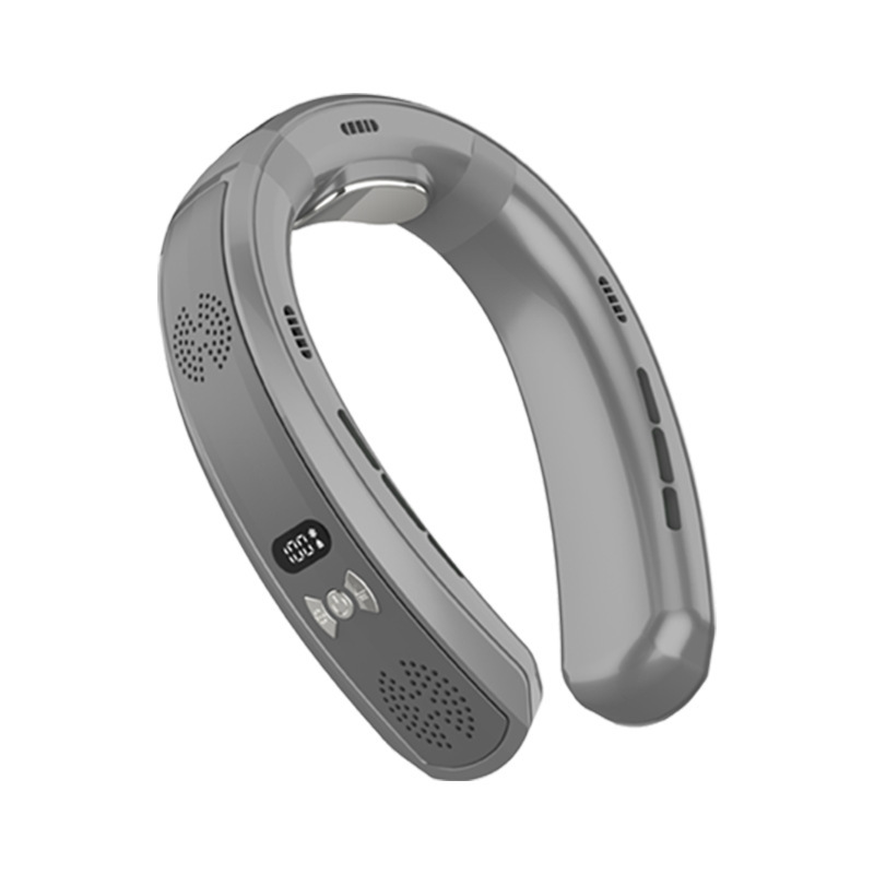 Nuevo ventilador de cuello colgante USB de cinco núcleos transfronterizo, gran viento, turbina portátil, refrigeración sin hojas, ventilador de cuello colgante perezoso