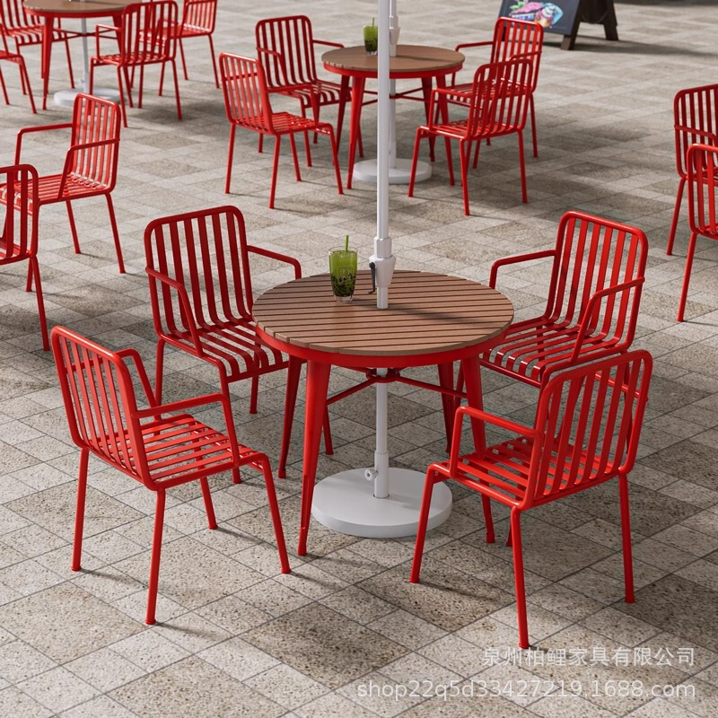 Courtyard Outdoor Table and Chair Combination Colorful with Umbrella Coffee Milk Tea Dessert Shop Outdoor Leisure Area Terrace Outdoor Table and Chairs Courtyard Outdoor Table and Chair Combination Colorful with Umbrella Coffee Milk Tea Dessert Shop Outdoor Leisure Area Terrace Outdoor Table and Chairs