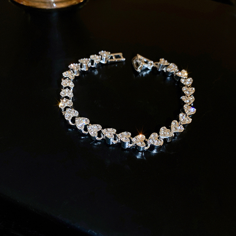 19 ¿ plata - pulsera de amor con diamantes