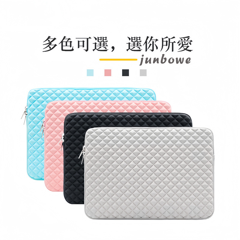 Bolsa de computadora portátil de 15,6 pulgadas cubierta de diamante relieve con bolsas de camelón para viajes de negocios 16 pulgadas