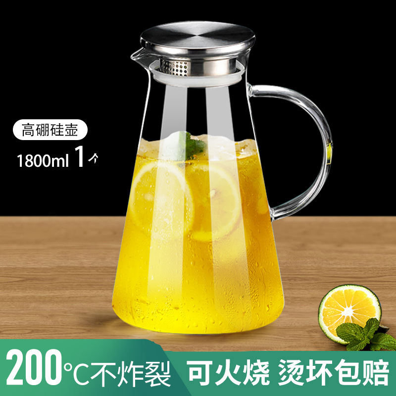 玻璃冷水壶凉水壶家用耐高温凉水杯耐热防爆大容量凉白开茶壶套装|undefined