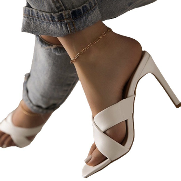 2021 Summer New High-Heeled For Women, Solid Color, High Heel, In-Stock, Round Toe, Plus Size, European And American_vogvips.com