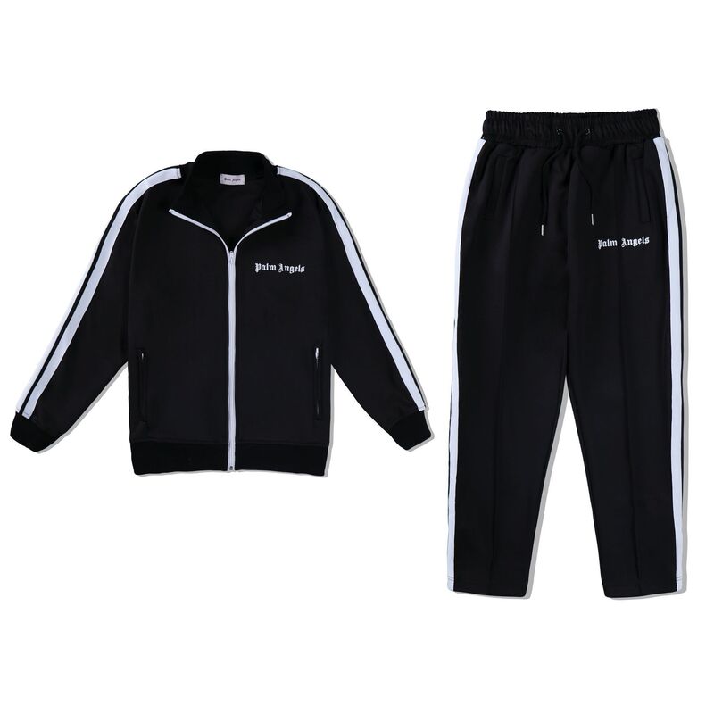 Cross-Border Trendy Brand Palm Angels Color-Blocked Patchwork Set Casual Sports Pants Stand-Collar Zip-Up Jacket