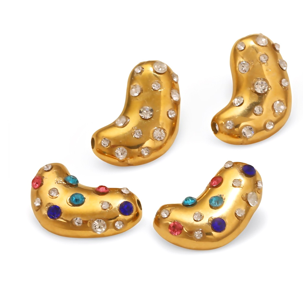 DIY Jewelry Accessories Classification 1 Piece Quantity 1 Piece 304 Stainless Steel Zircon Solid Color DIY Jewelry Accessories Beads