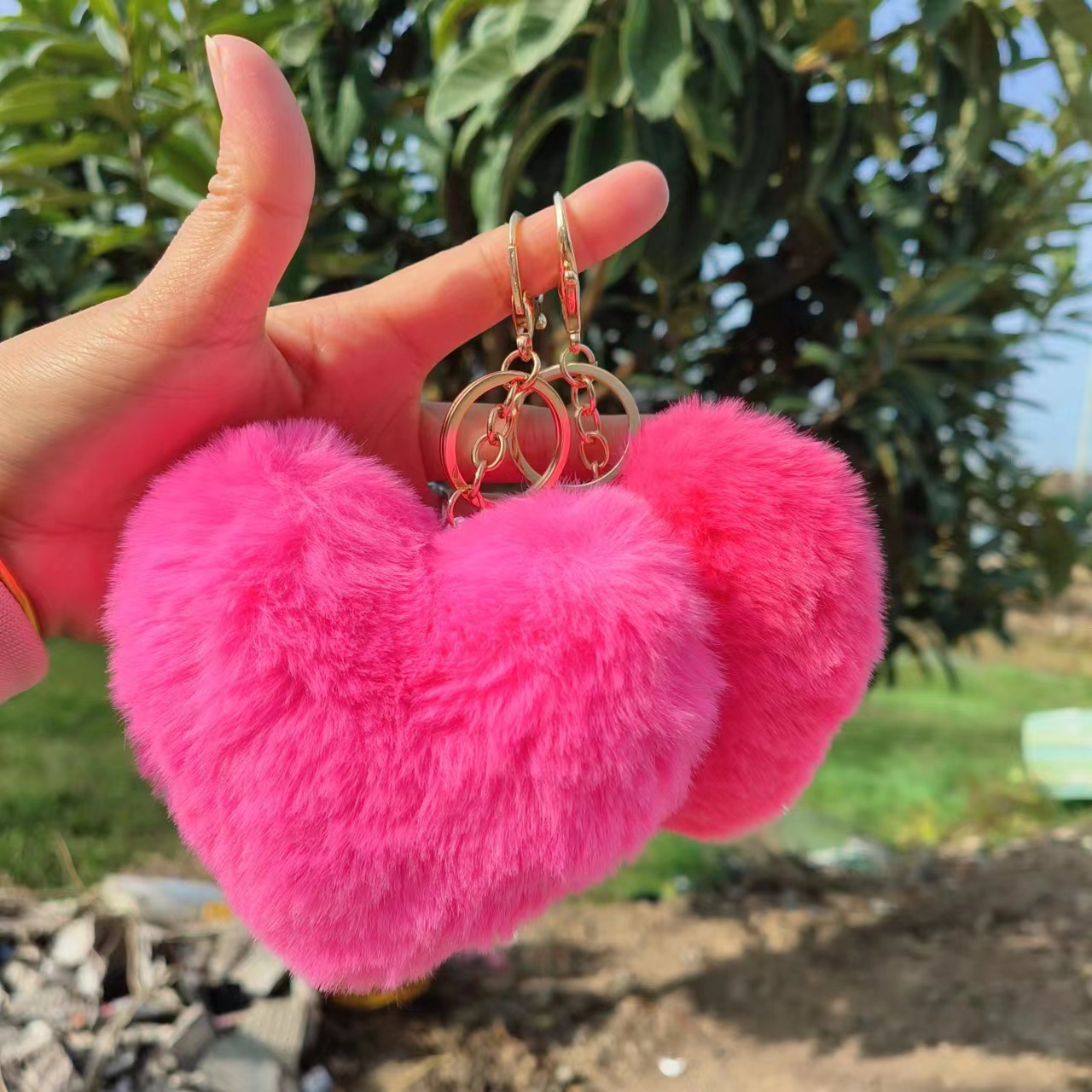 40g Weight Sweet Simple Style Heart Shape Alloy Valentine's Day Women's Bag Pendant Keychain