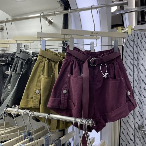 Summer Hanes Relaxed Fit Frayed Hem Jean Shorts for Women - Washed High-Waisted Wide Leg