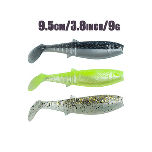 Foreign Trade 9.5Cm/8G Large Artificial Submersible Lure Soft Bait Two-Color T-Tail Fish Pvc Material Aliexpress Wholesale